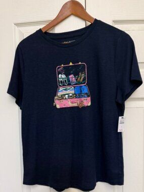 Talbots Luggage Crew Neck Indigo Blue Large